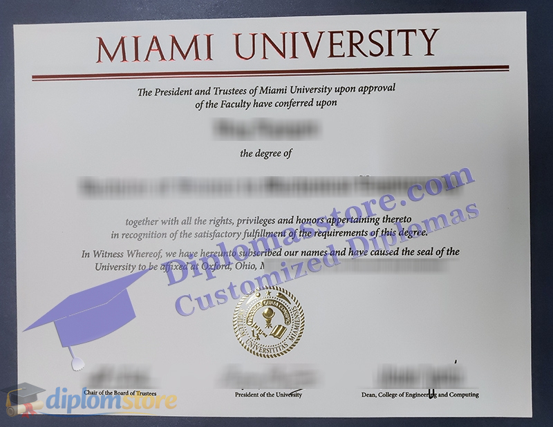 Miami University diploma