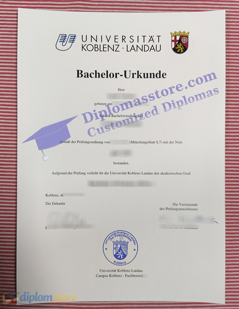 Universität Koblenz-Landau urkunde, University of Koblenz-Landau Qualification,