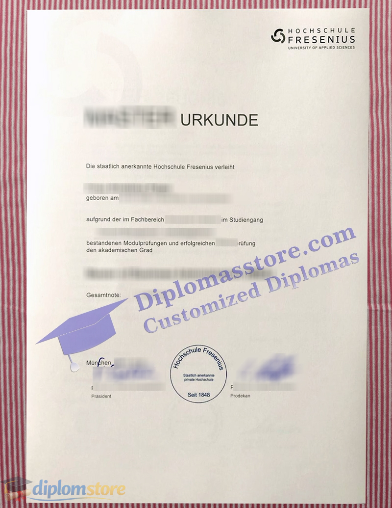 Hochschule Fresenius urkunde