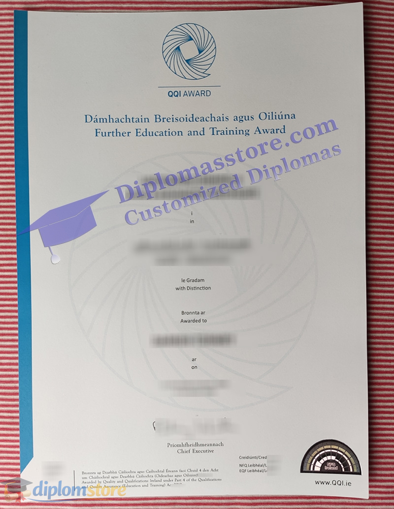 QQI Award certificate