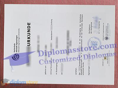 Hochschule Albstadt-Sigmaringen urkunde Credentials
