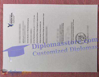 Hochschule Rhein-Waal urkunde Credentials