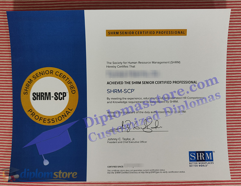 SHRM-SCP certificate