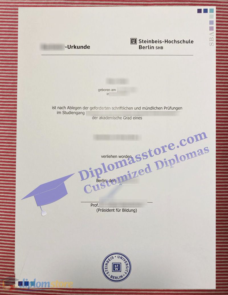 Steinbeis-Hochschule Berlin urkunde