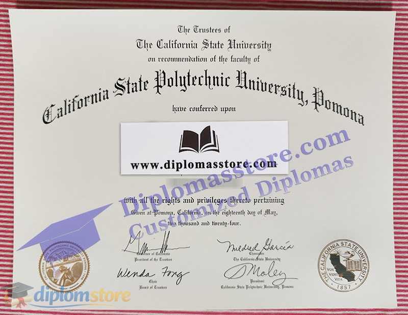 Cal Poly Pomona diploma, Cal Poly Pomona Credentials,