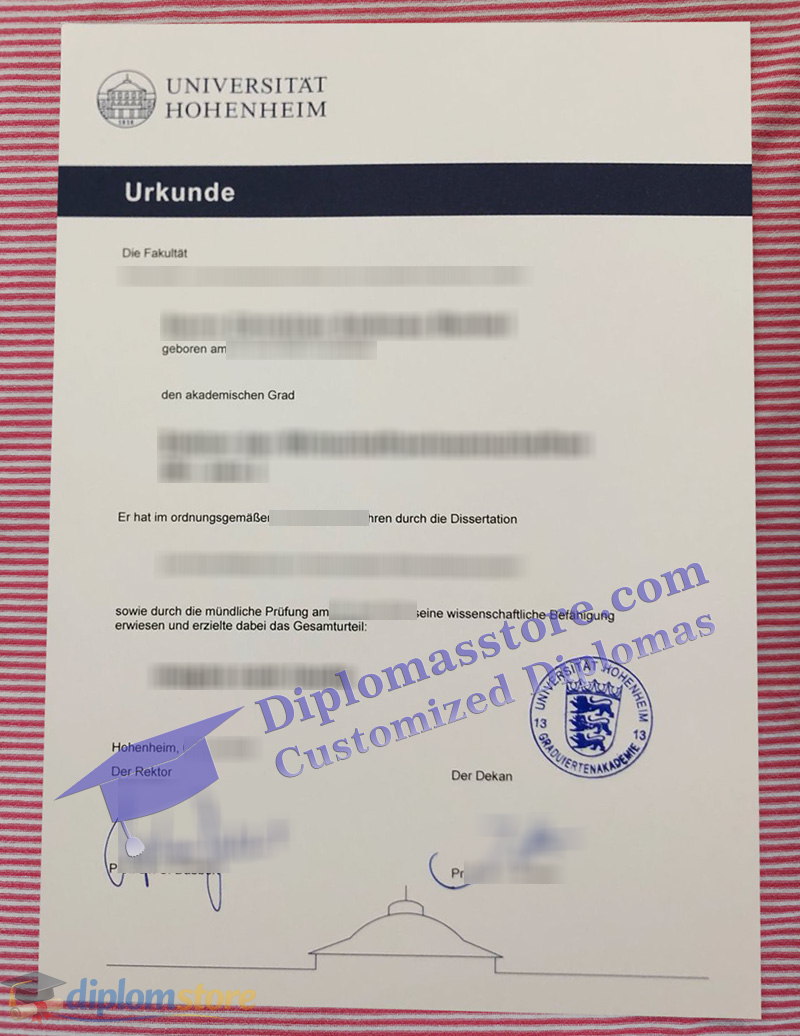 Universität Hohenheim urkunde