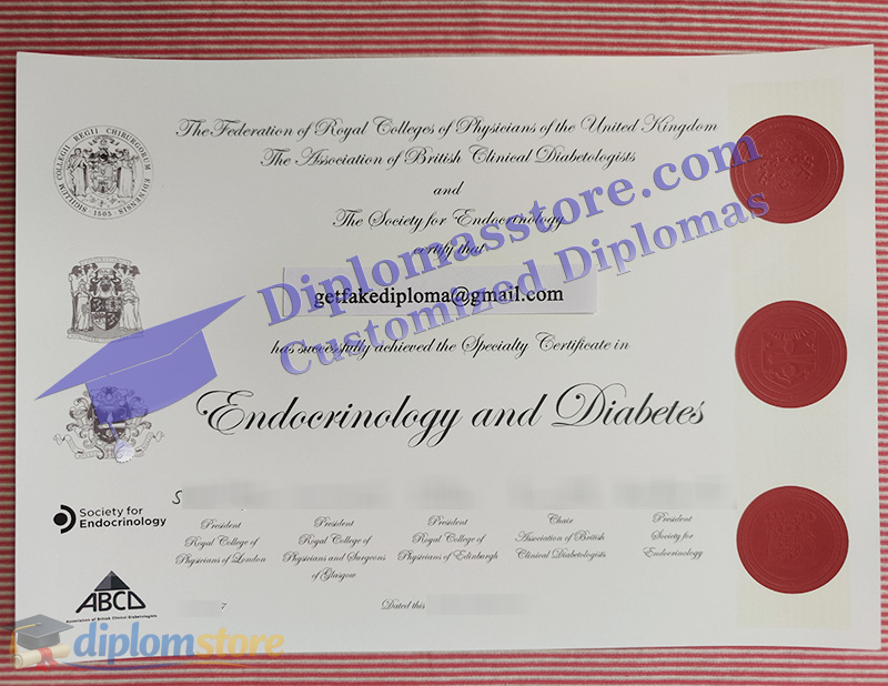MRCP Endocrinology and Diabetes certificate