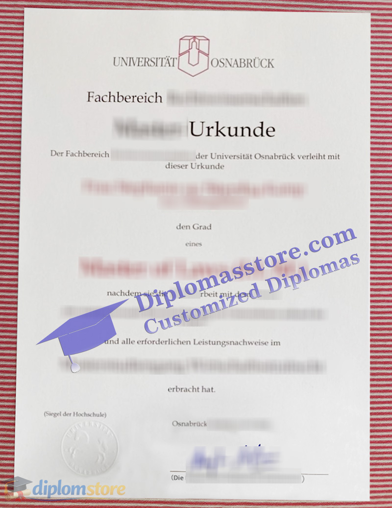 Universität Osnabrück urkunde, Universität Osnabrück Credentials,