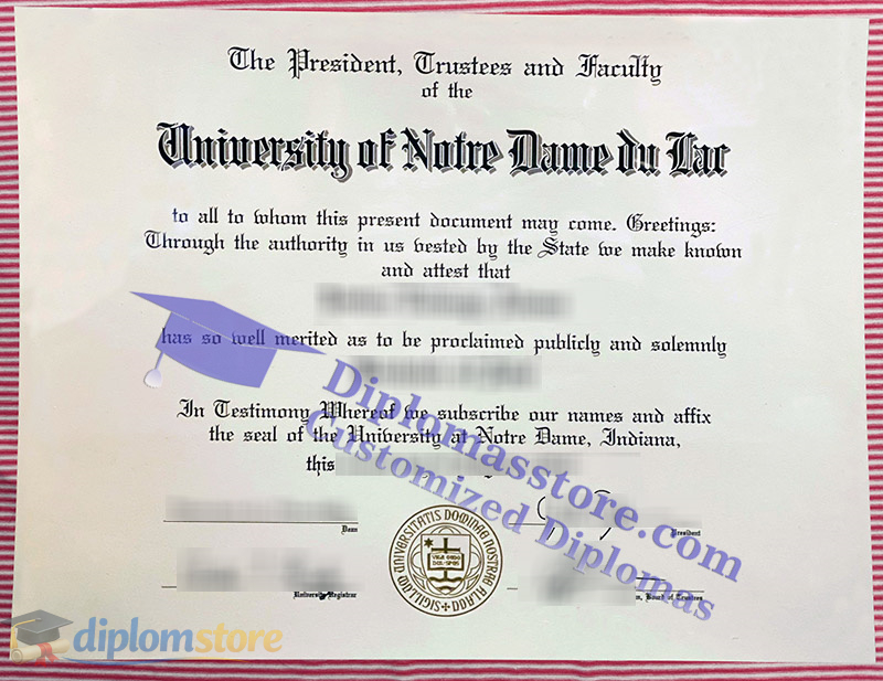 University of Notre Dame du Lac diploma