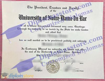 University of Notre Dame Credentials