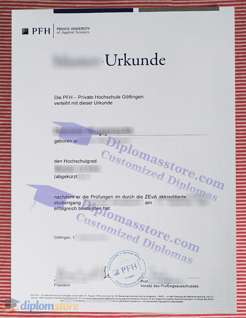 PFH Private Hochschule Göttingen urkunde