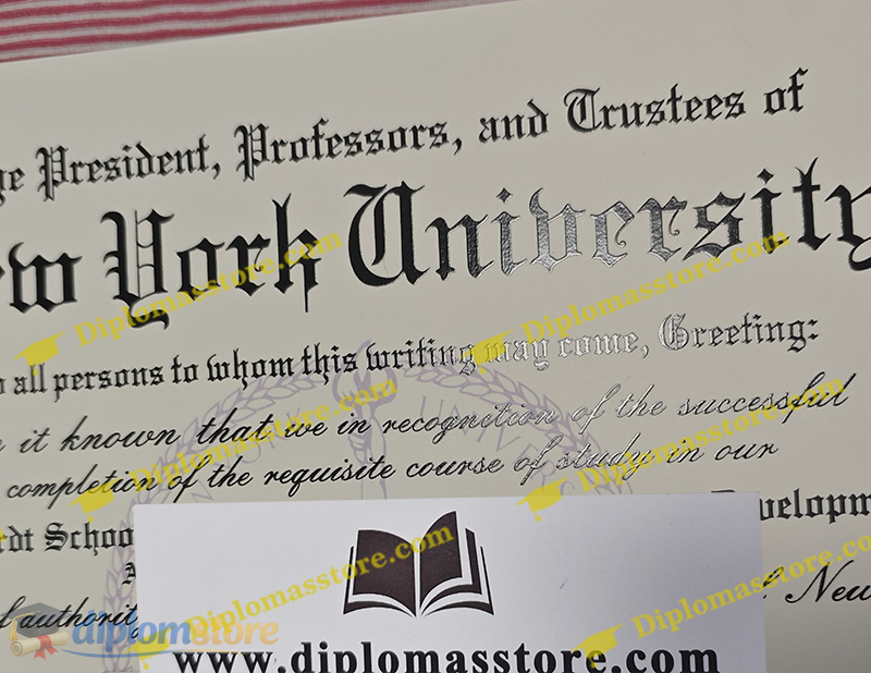 NYU diploma raised letters