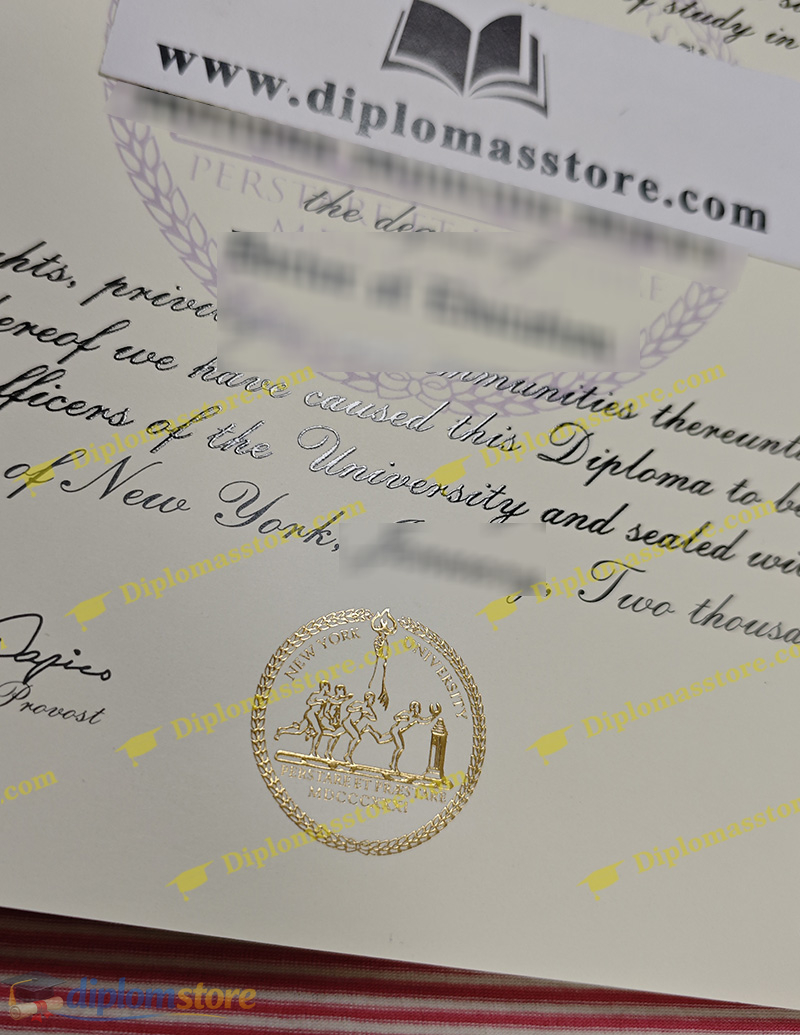 NYU diploma golden seal