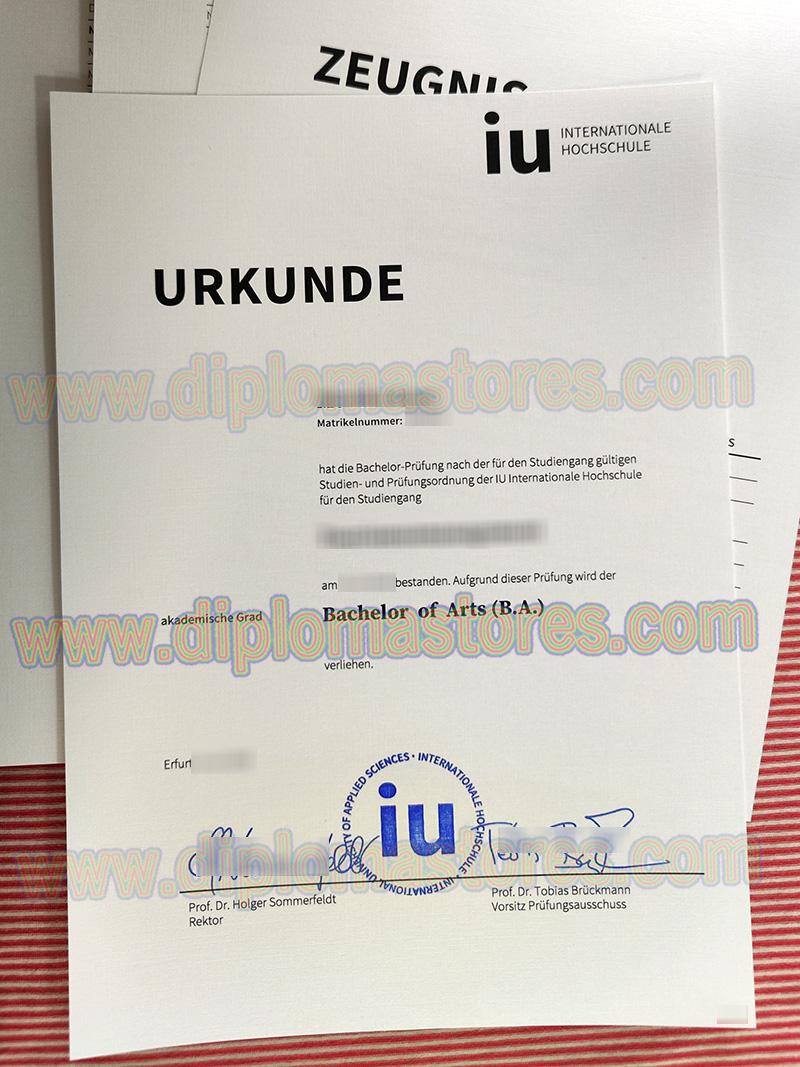 IU Internationale Hochschule urkunde