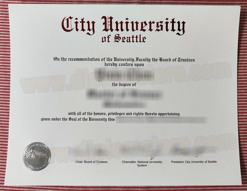 City University of Seattle diploma